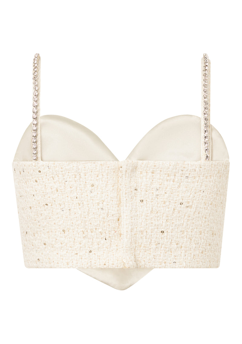 Odelia Heart-Shaped Tweed Top