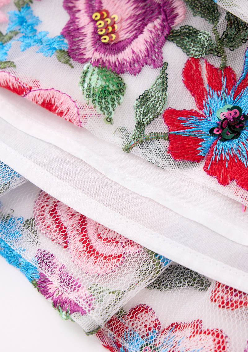 Myla Embroidered Mini Skirt