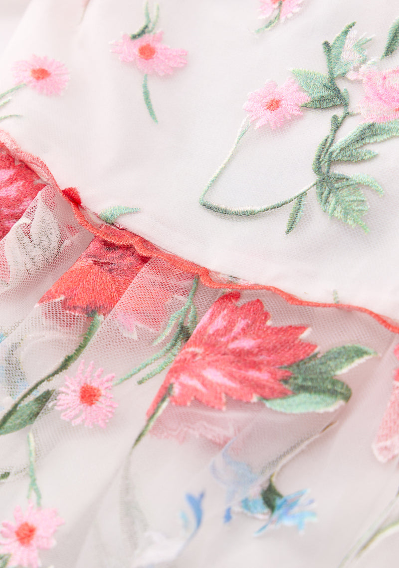 Lillia Embroidered Mini Dress