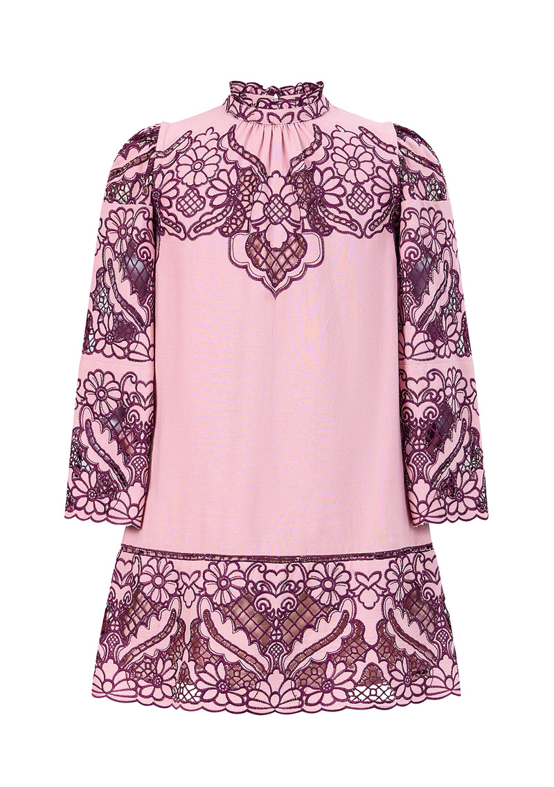 Annie Embroidered Sleeve Mini Dress