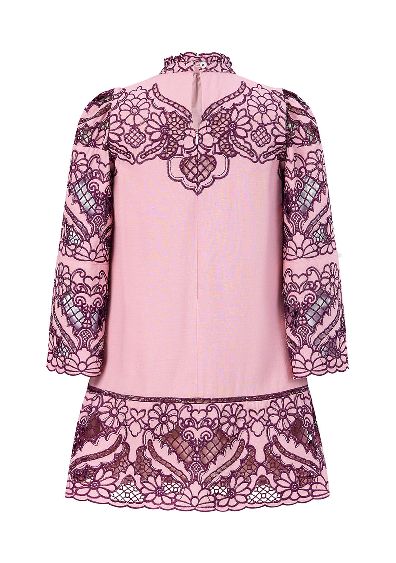 Annie Embroidered Sleeve Mini Dress