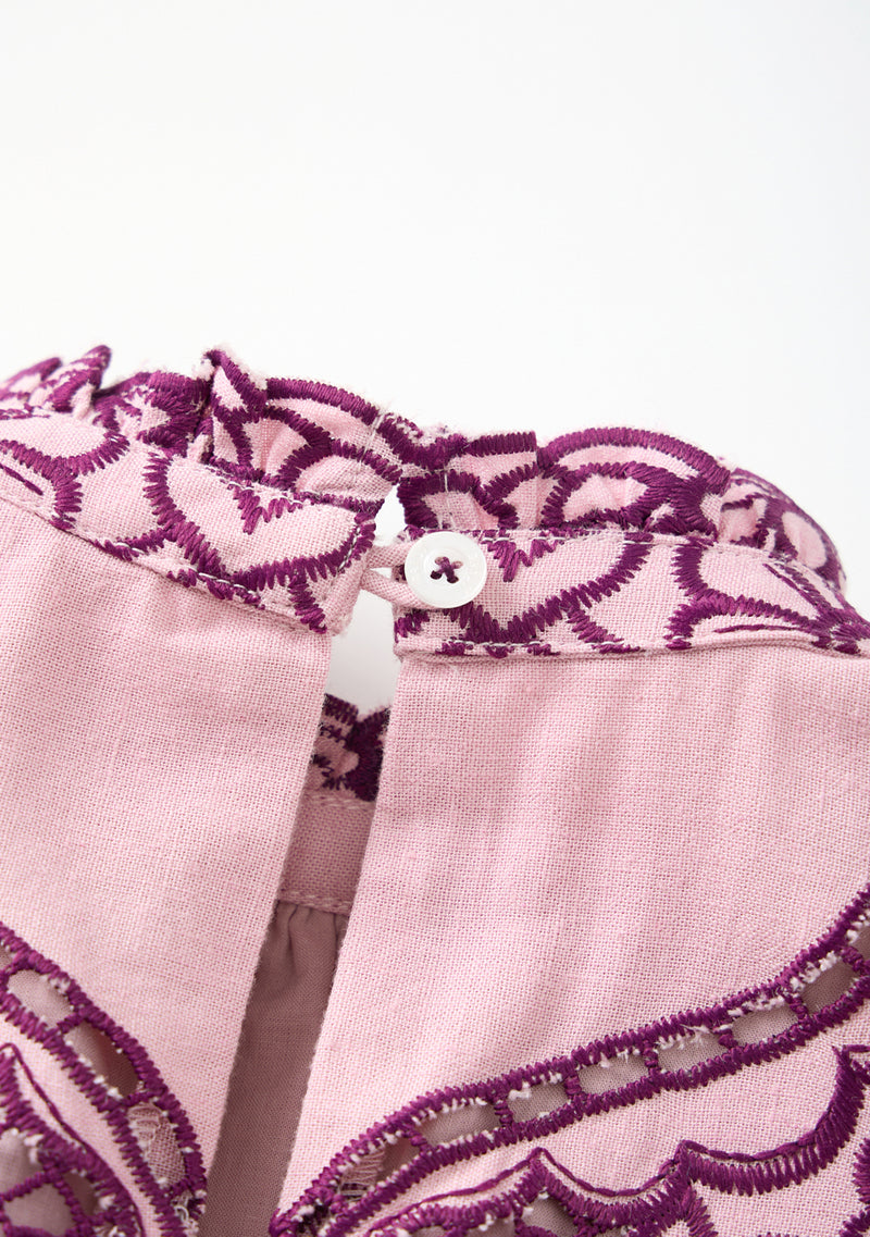 Annie Embroidered Sleeve Mini Dress