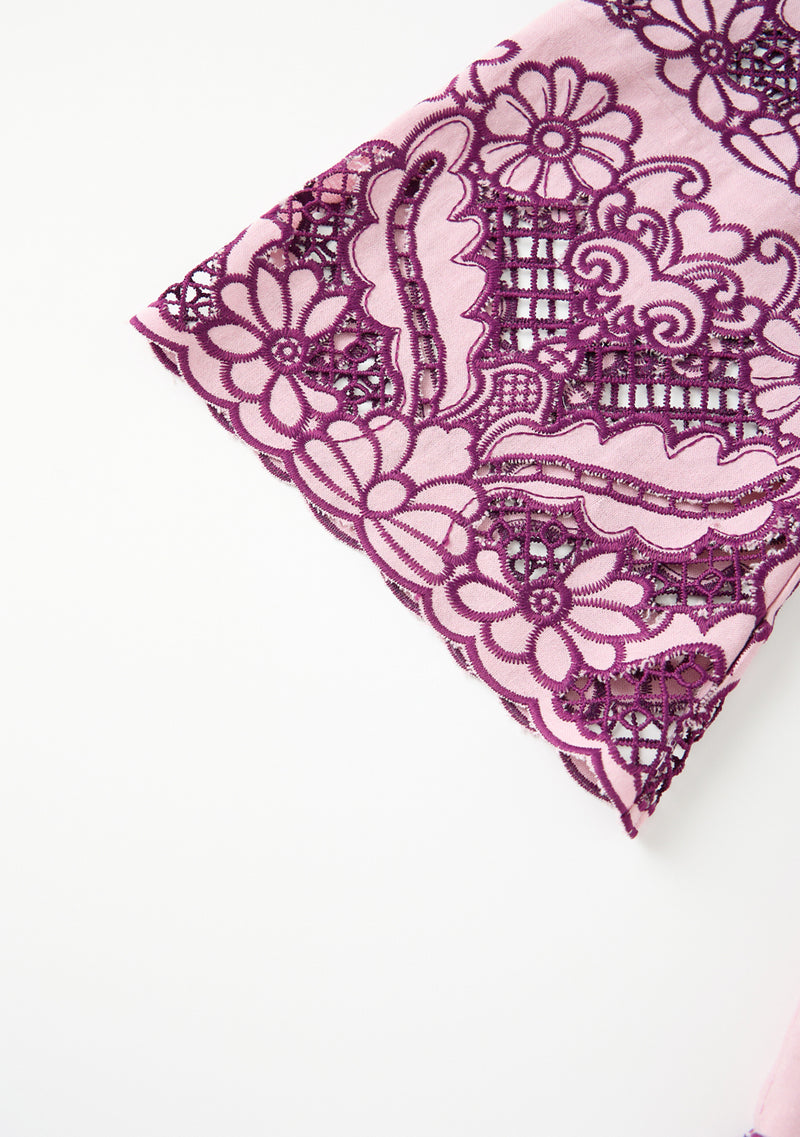 Annie Embroidered Sleeve Mini Dress