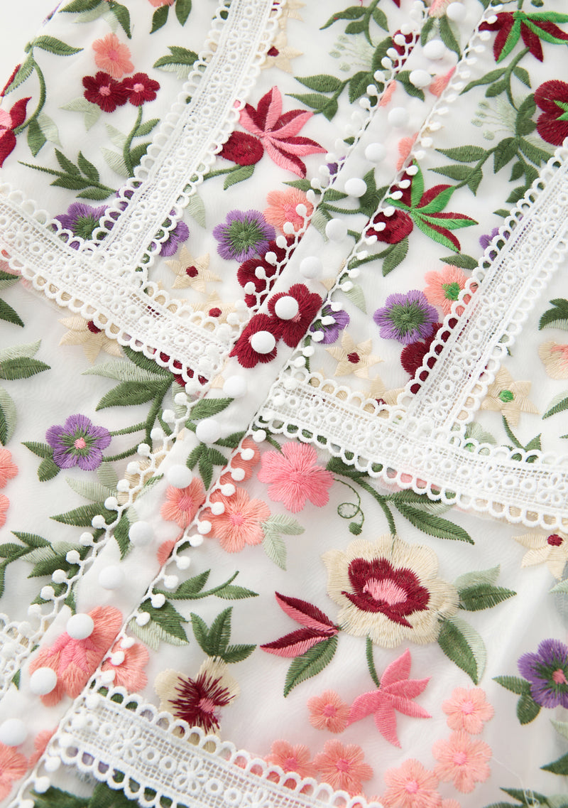 Anya Embroidered Mini Dress