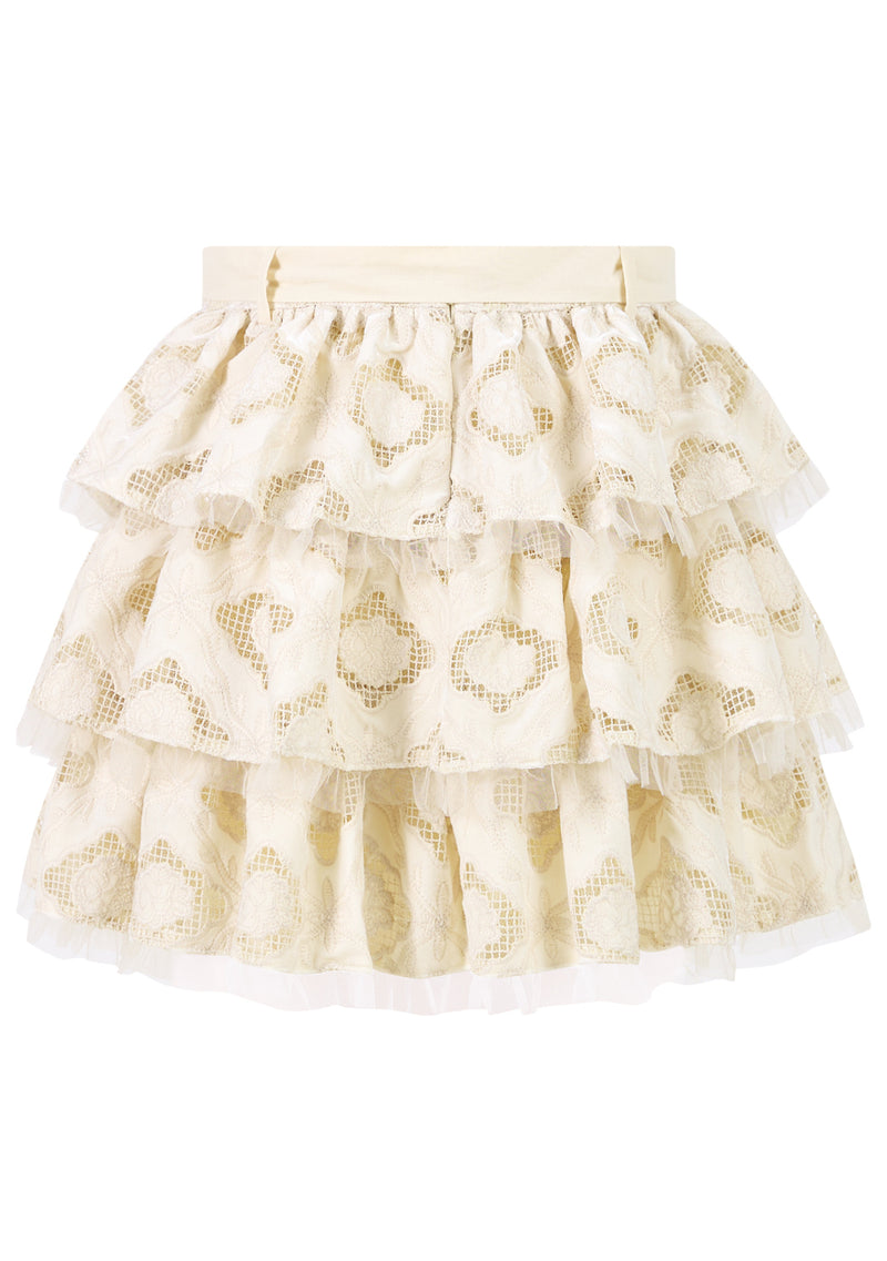 Ava Embroidered Velvet Skirt