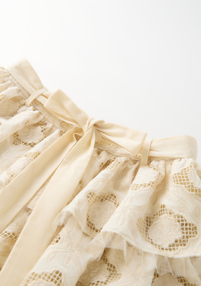 Ava Embroidered Velvet Skirt