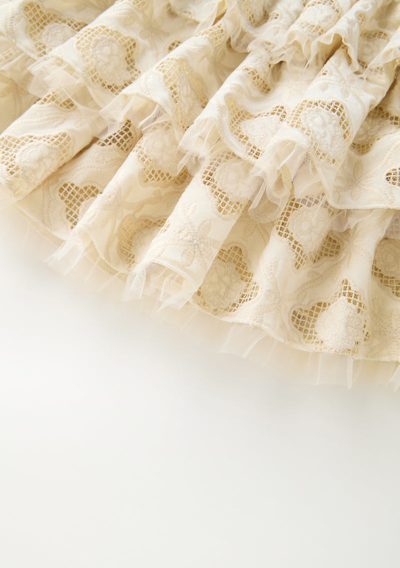 Ava Embroidered Velvet Skirt