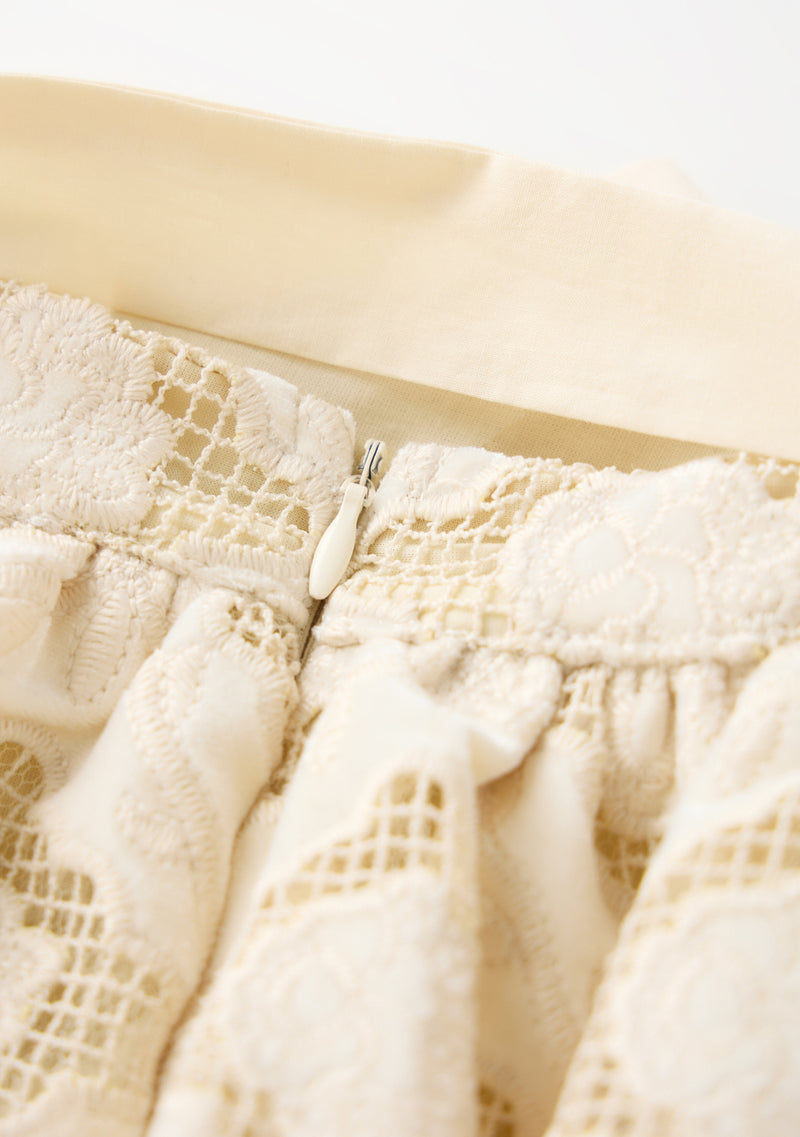 Ava Embroidered Velvet Skirt