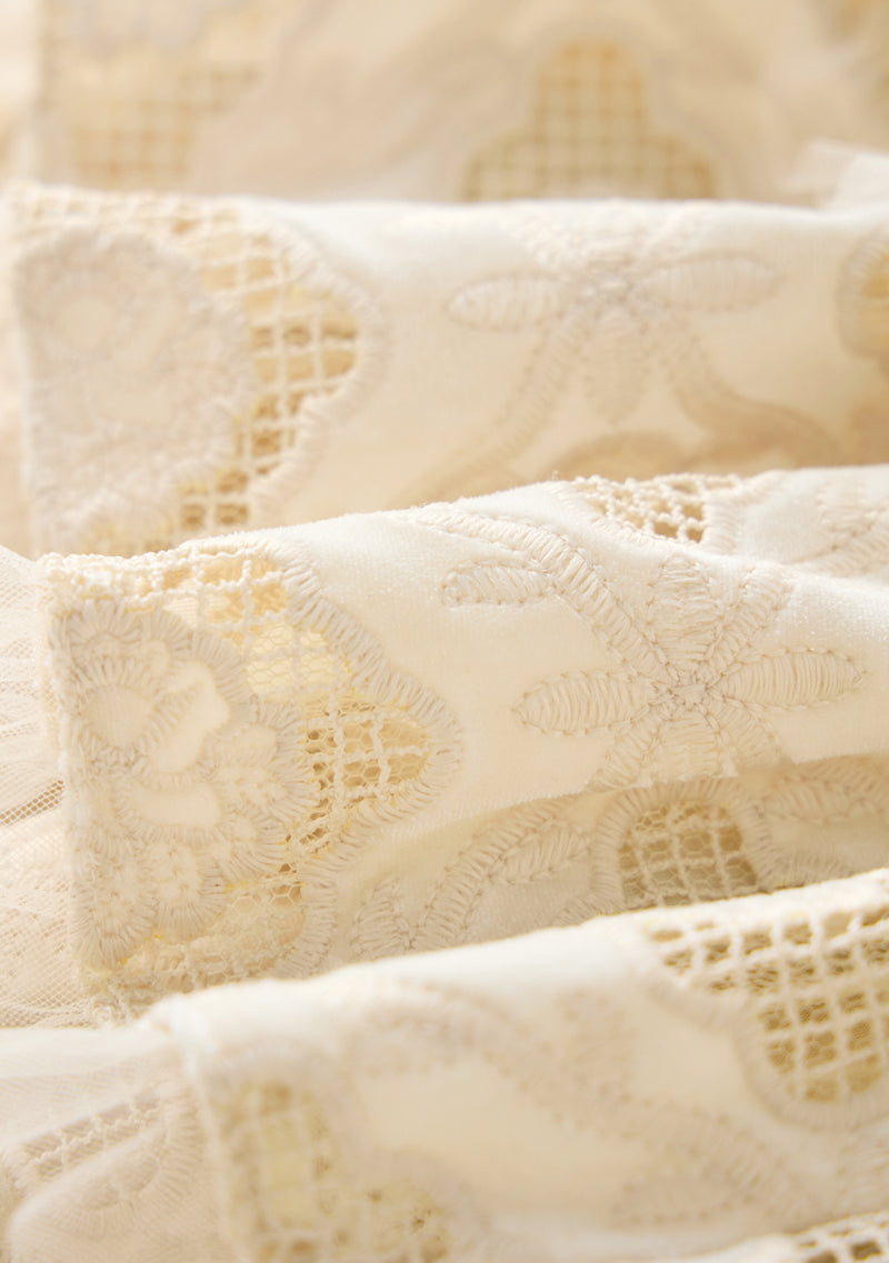 Ava Embroidered Velvet Skirt