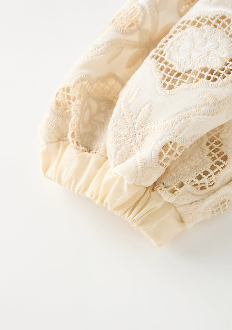 Ava Embroidered Velvet Top