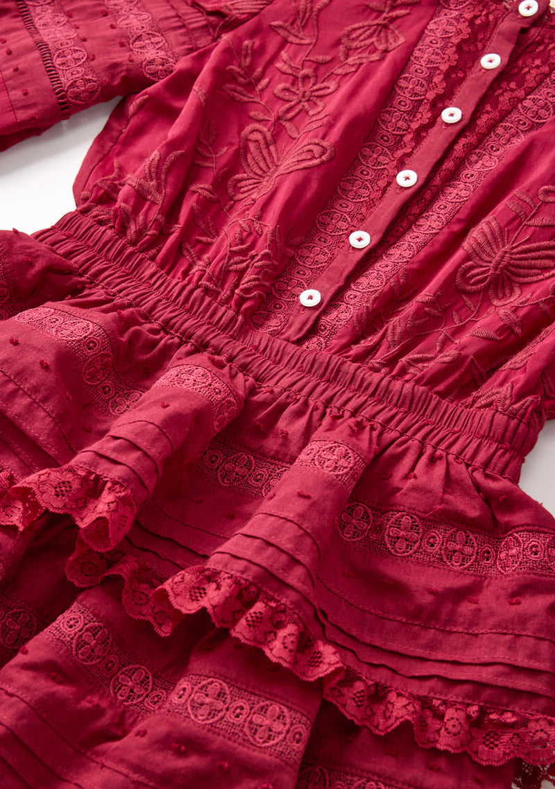 Betty Embroidered Sleeve Mini Dress