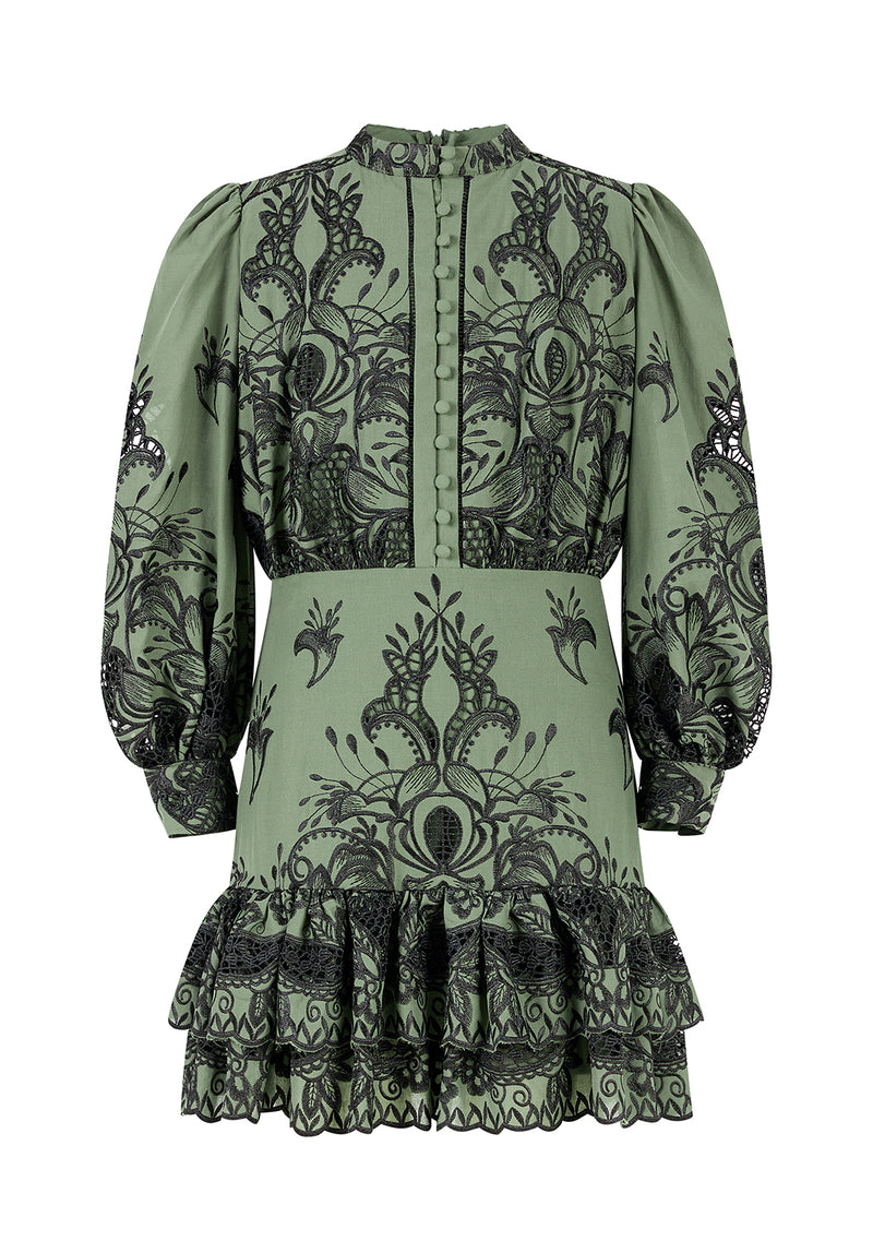 Charm Embroidered Mini Dress