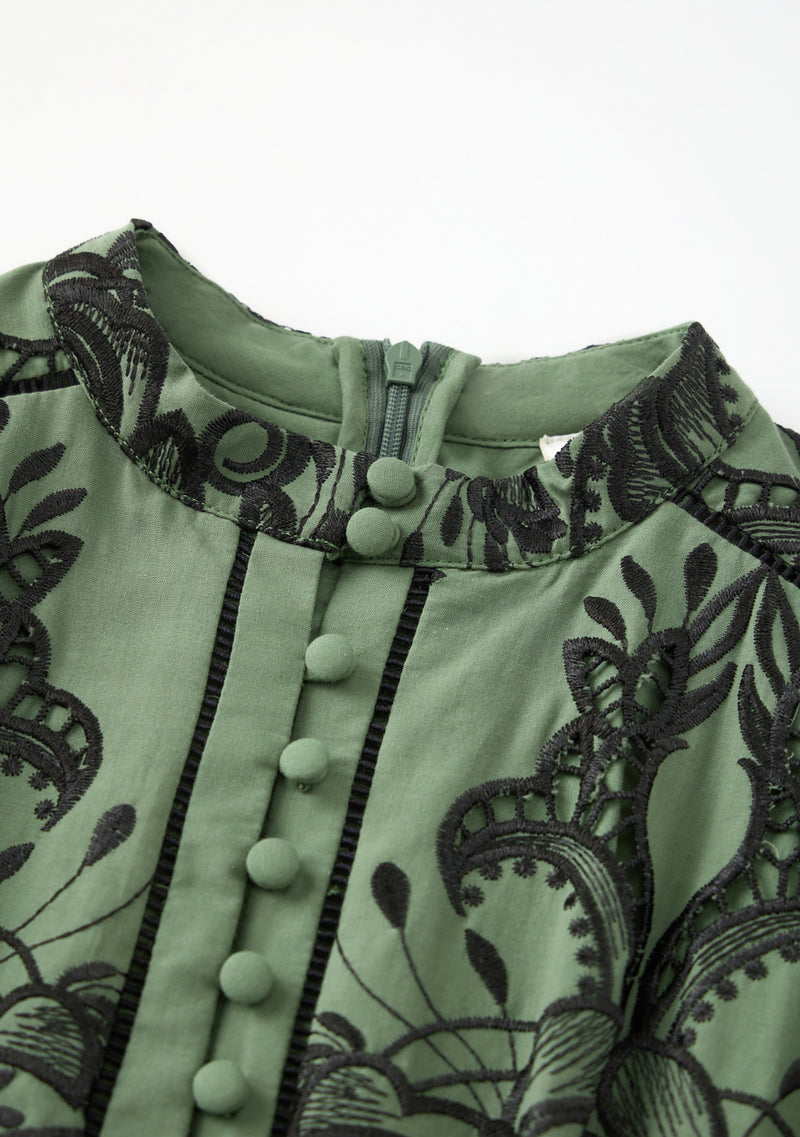 Charm Embroidered Mini Dress