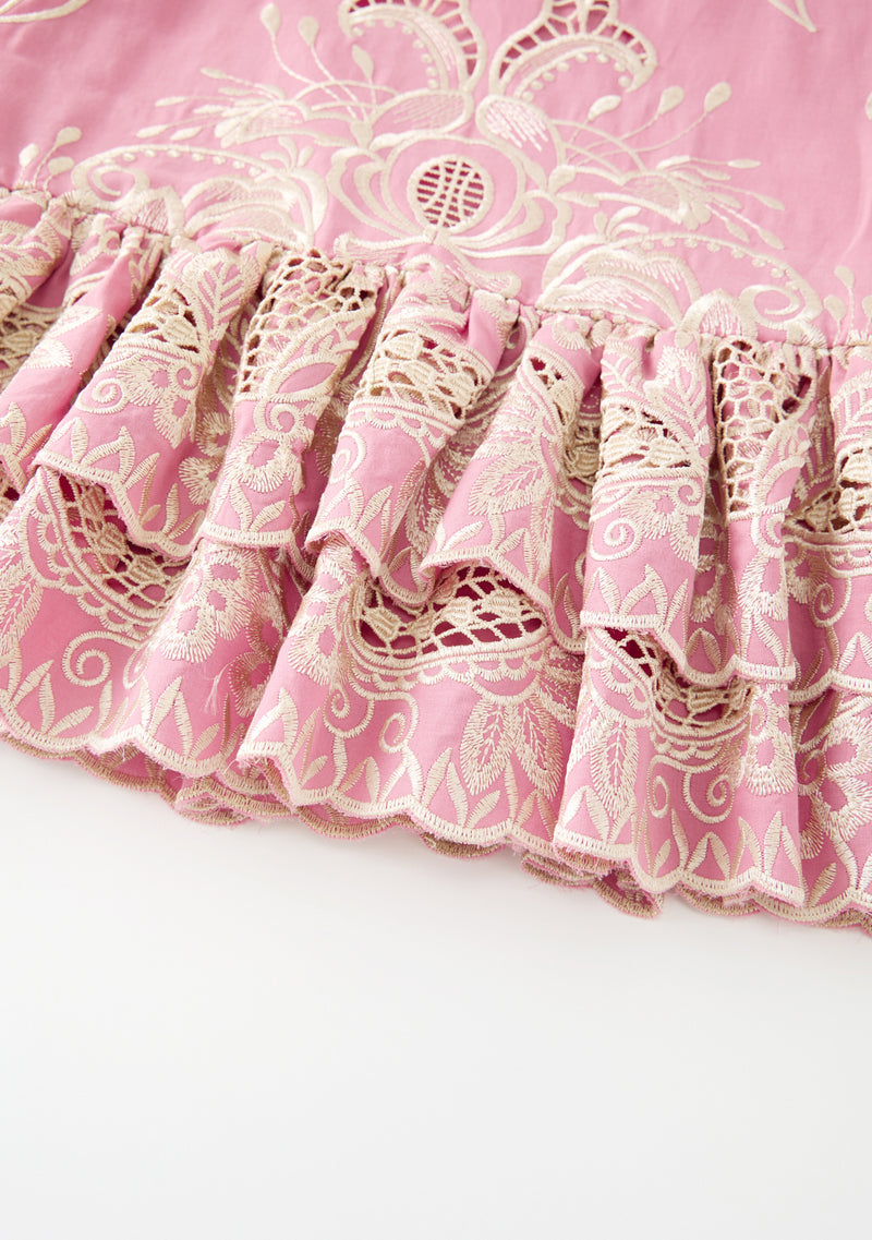 Charm Embroidered Mini Dress