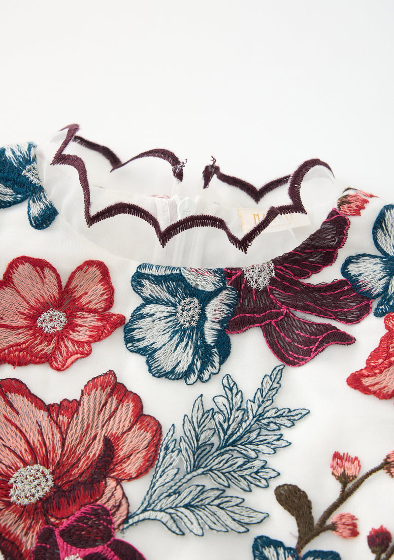 Elana Embroidered Mini Dress