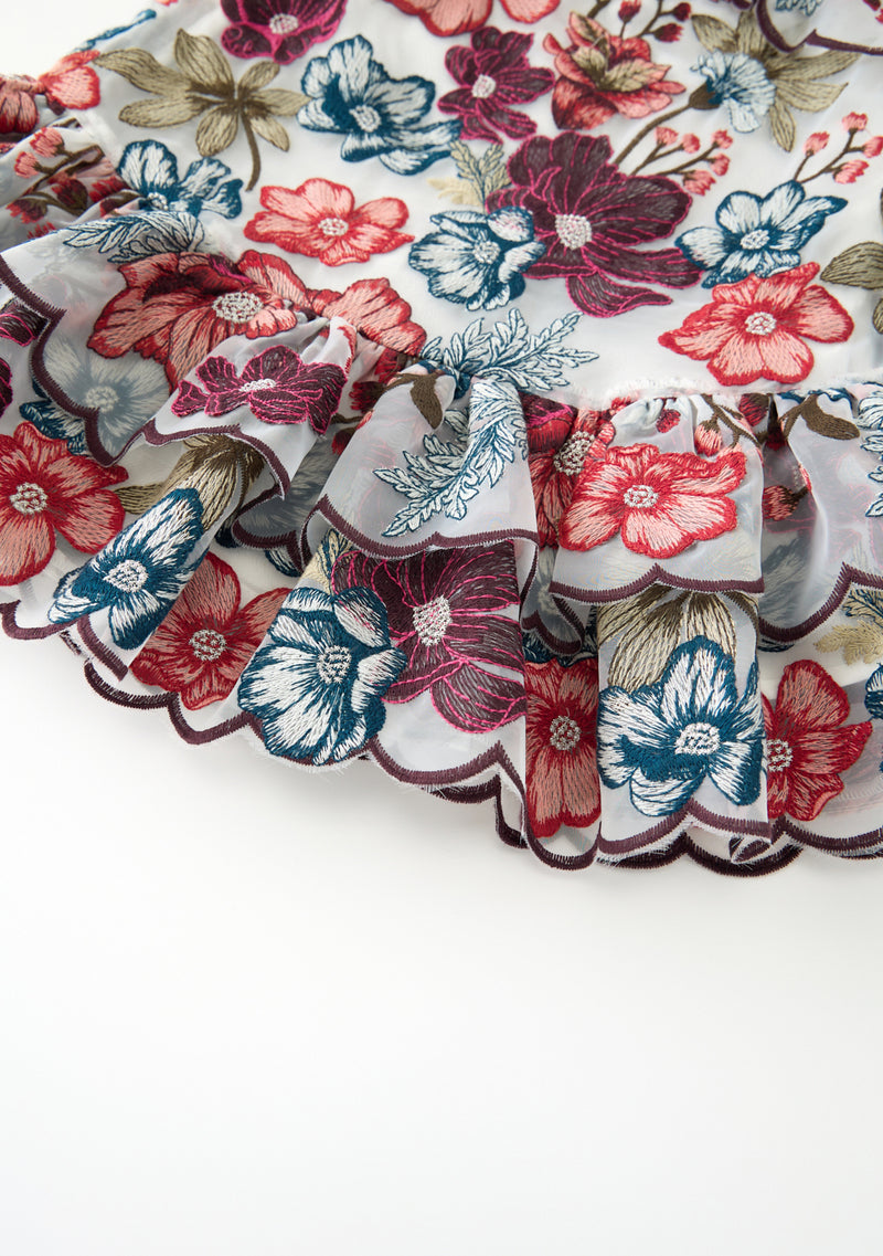 Elana Embroidered Mini Dress