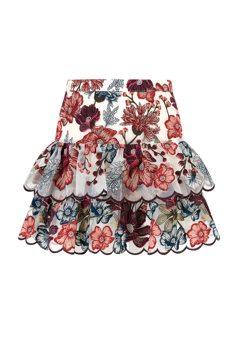 Elana Embroidered Mini Skirt
