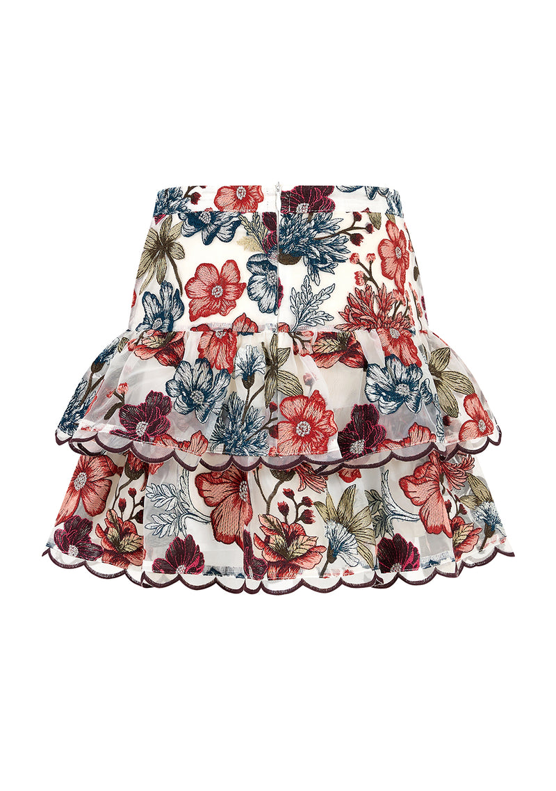 Elana Embroidered Mini Skirt