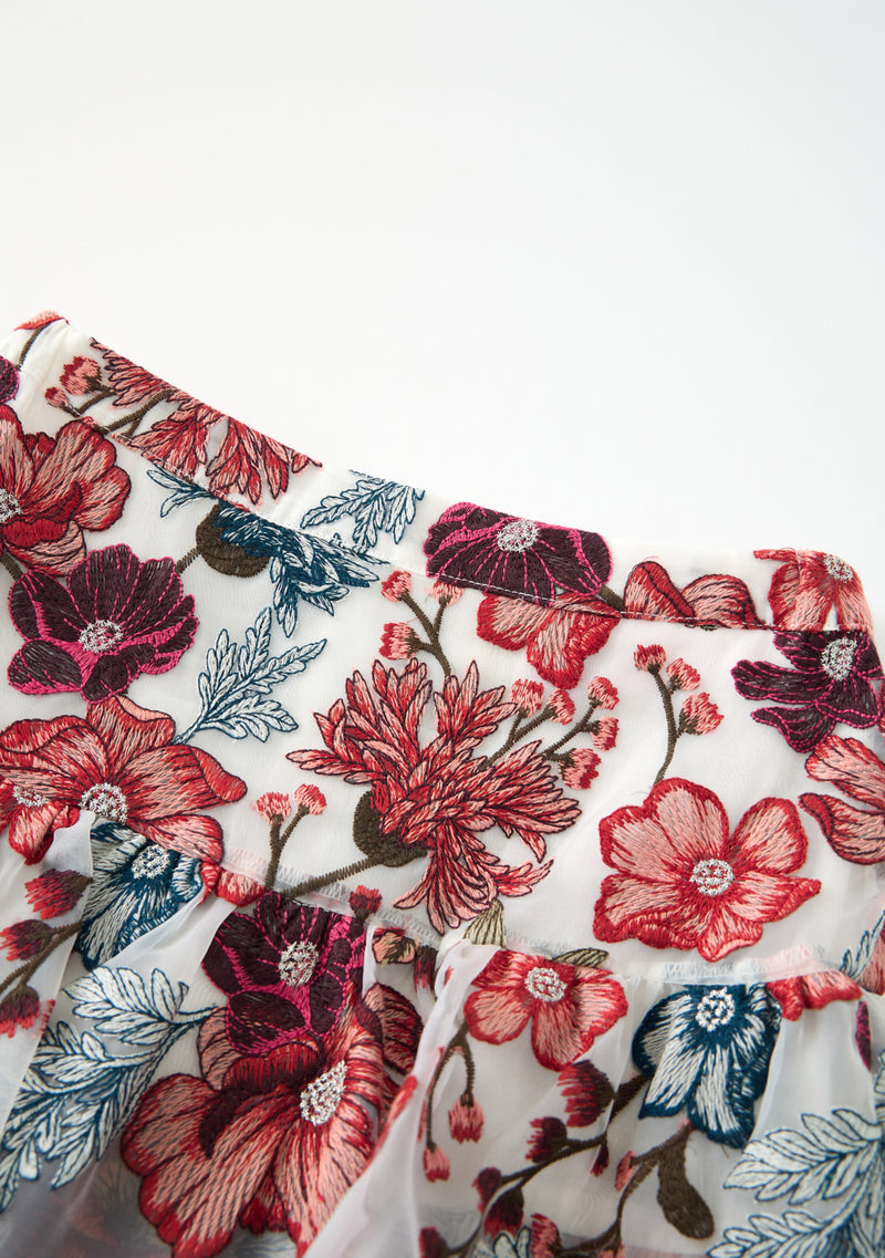 Elana Embroidered Mini Skirt