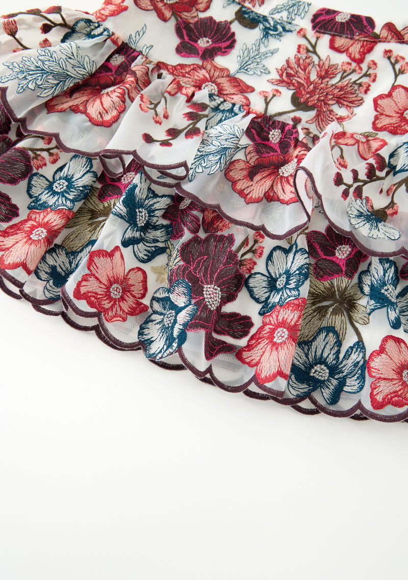 Elana Embroidered Mini Skirt