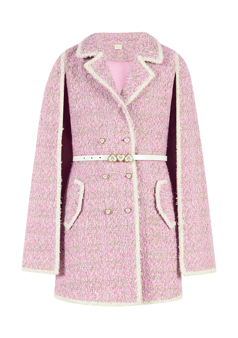 Glimmer Tweed Cape Dress