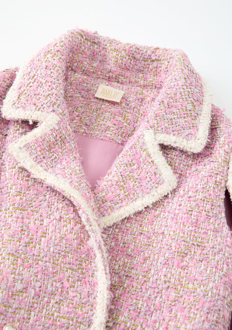 Glimmer Tweed Cape Dress