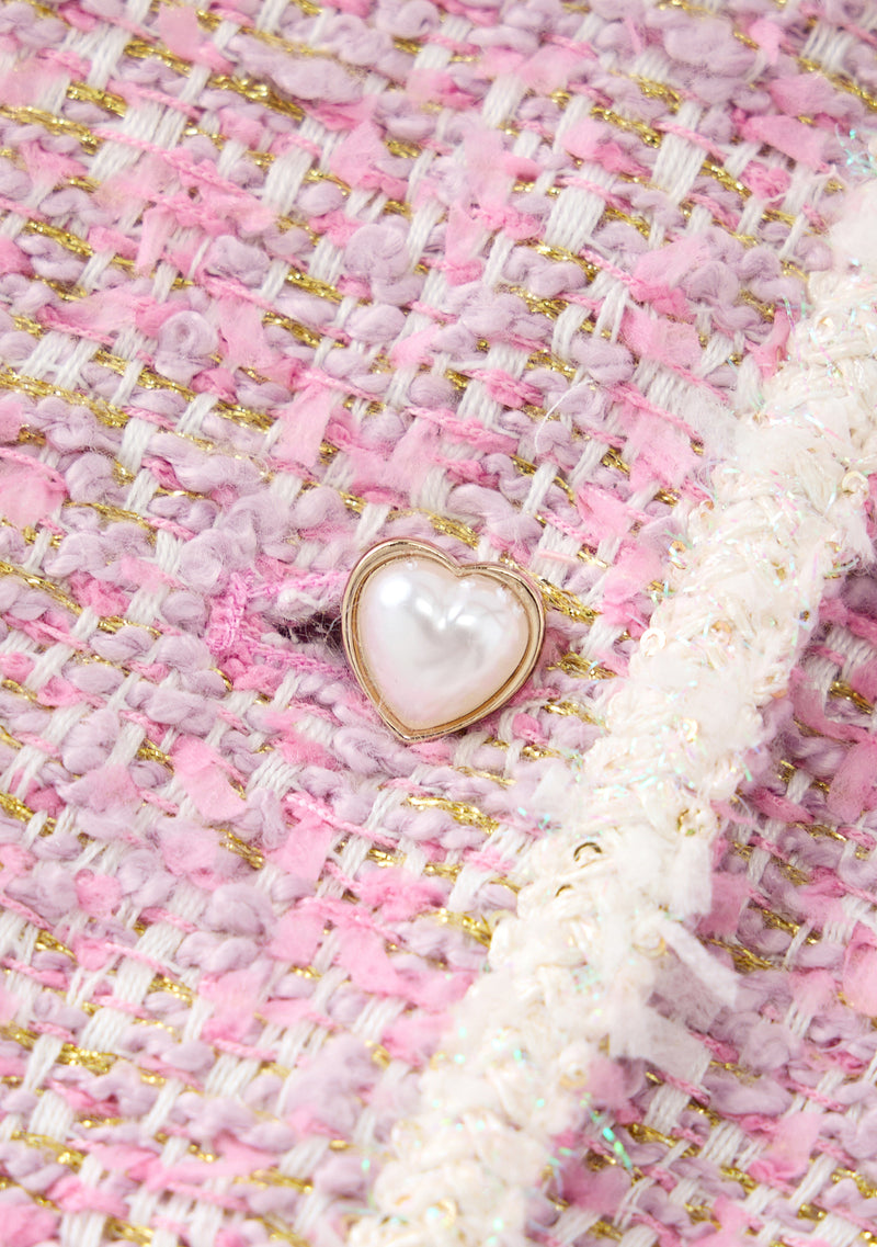 Glimmer Tweed Cape Dress