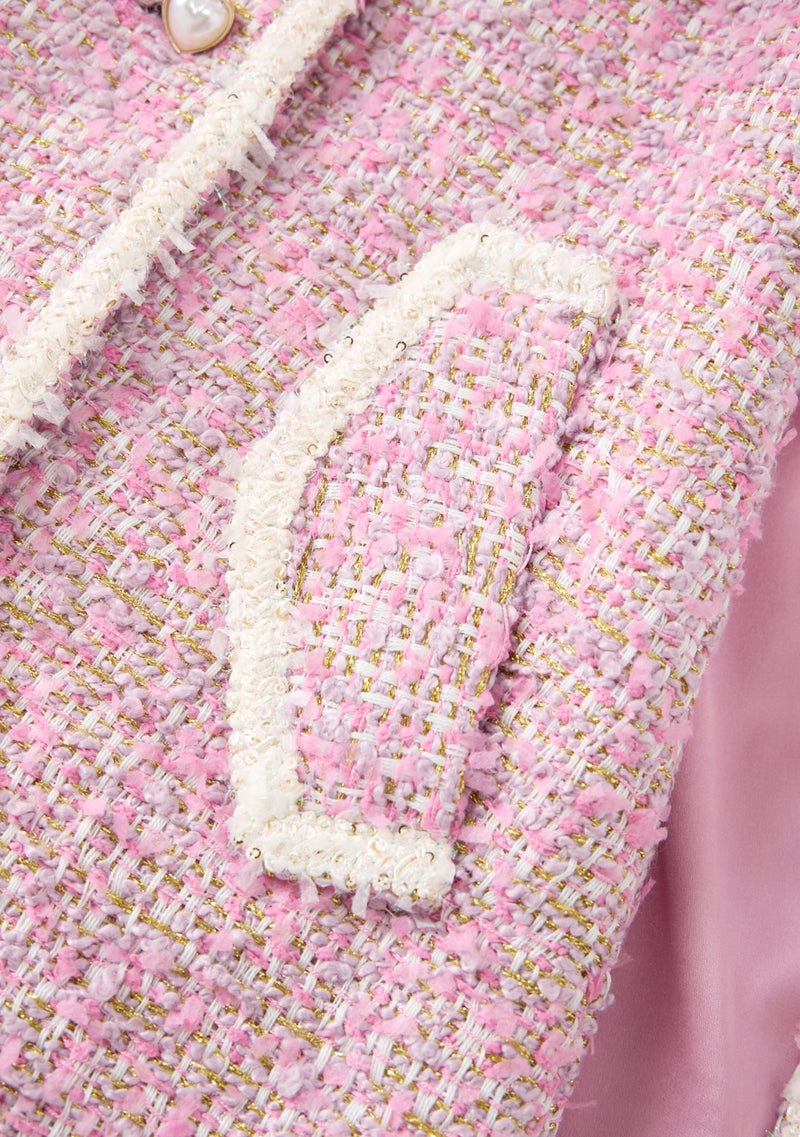 Glimmer Tweed Cape Dress