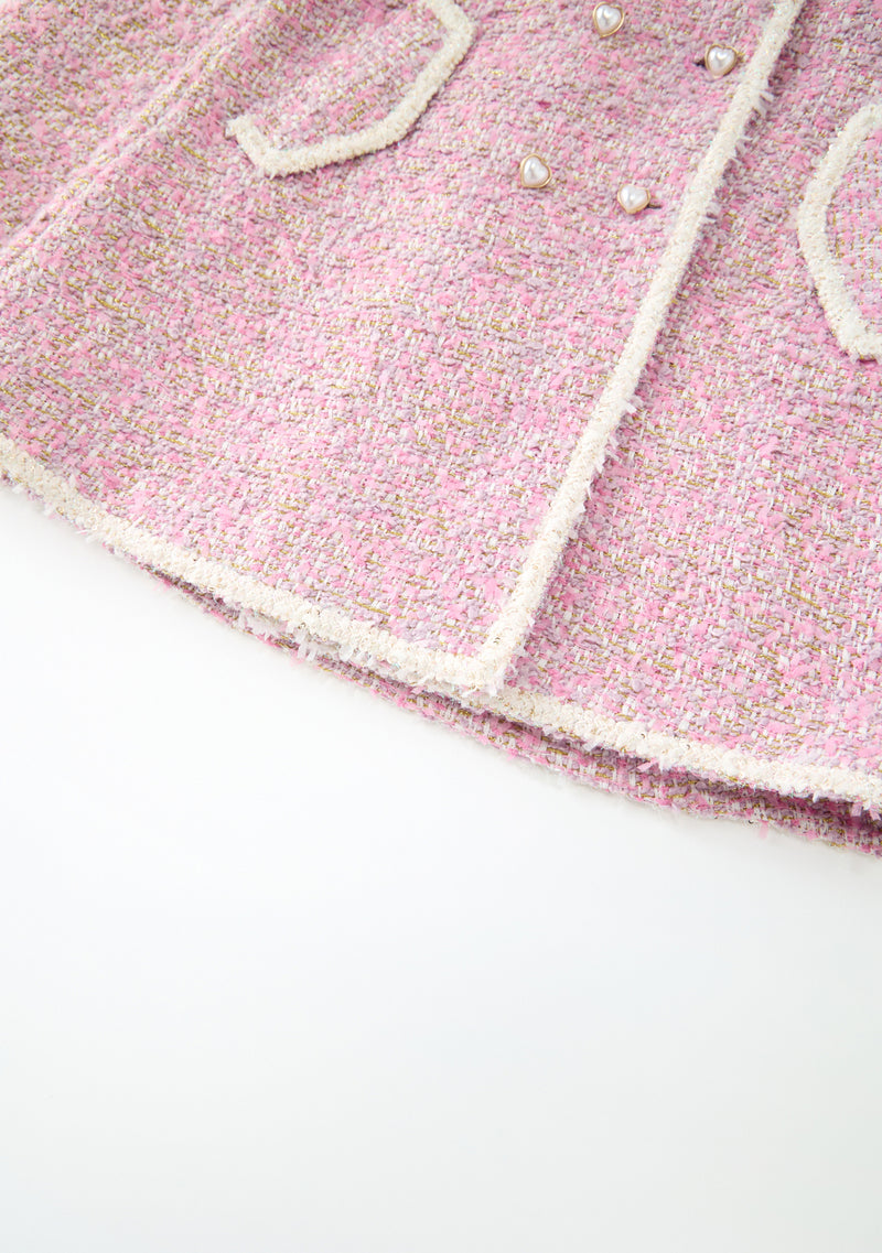 Glimmer Tweed Cape Dress