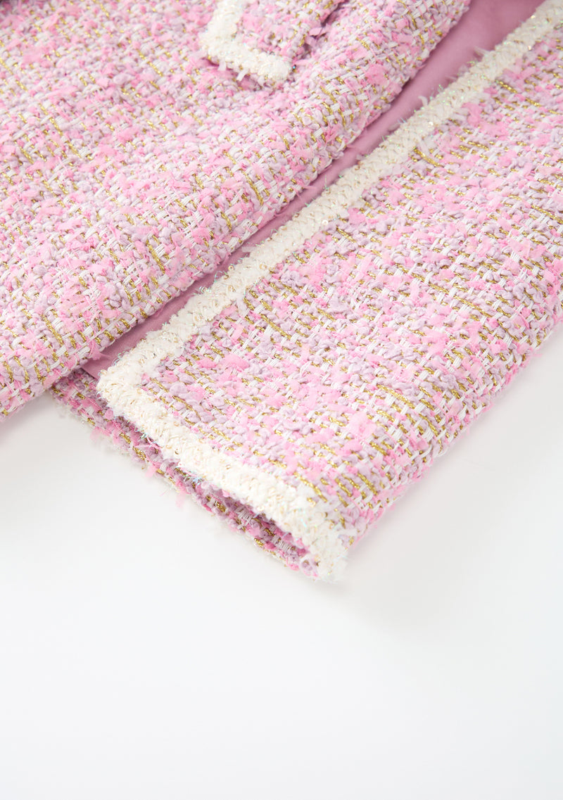 Glimmer Tweed Cape Dress