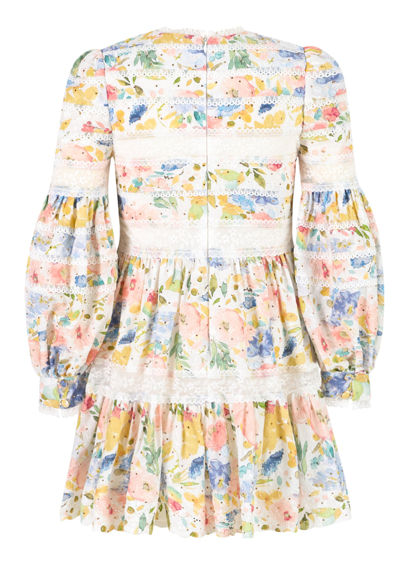 Lina Embroidered Mini Dress