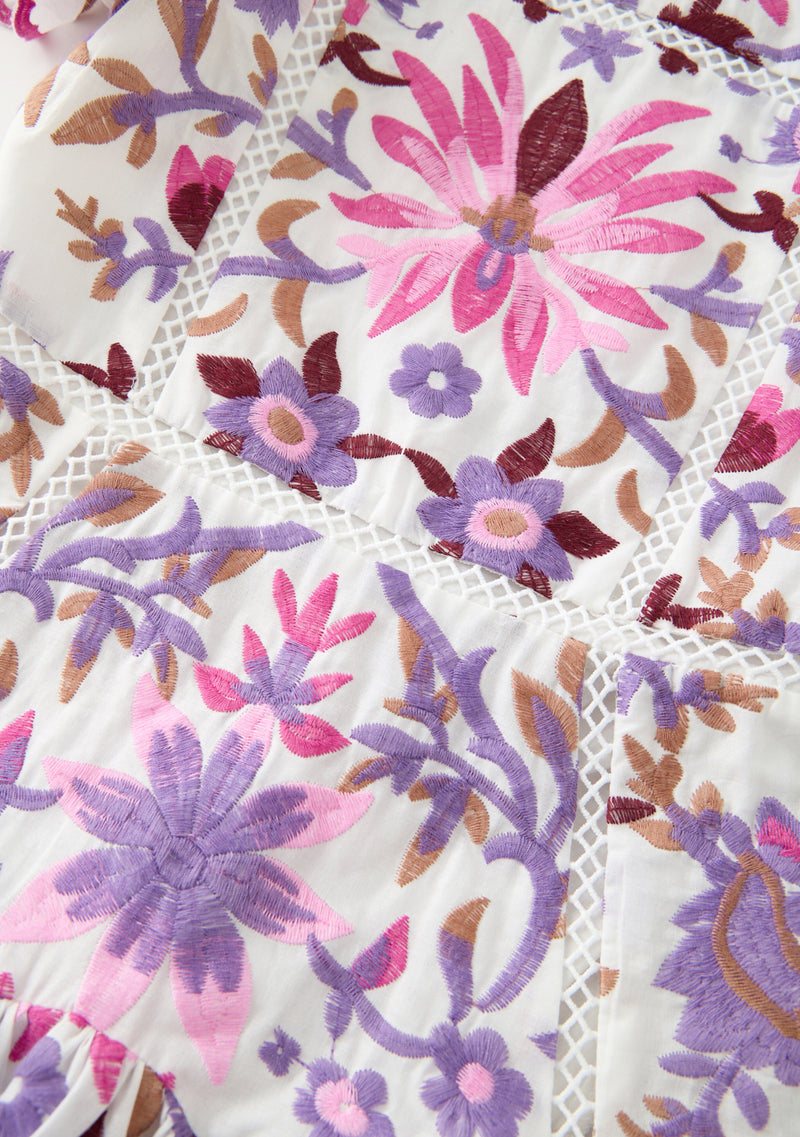 Taylee Embroidered Mini Dress