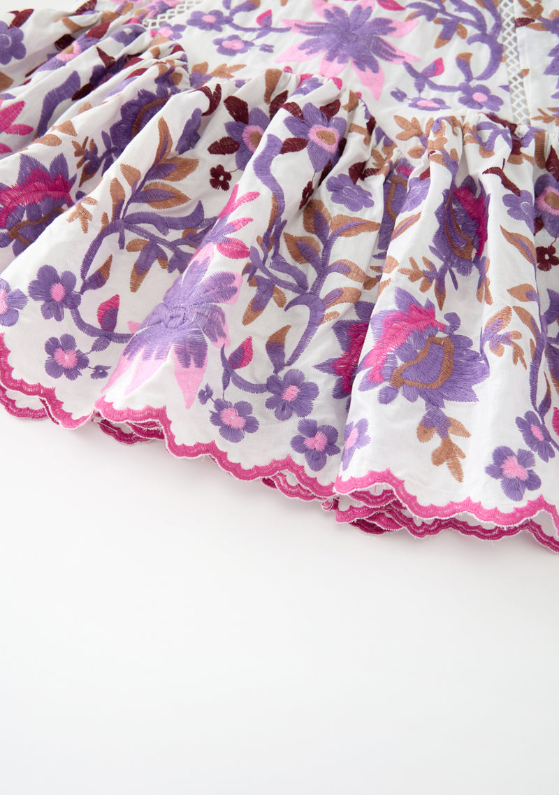Taylee Embroidered Mini Dress